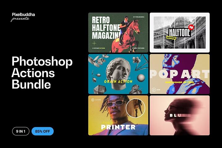 9 in 1 Photoshop Actions Bundle