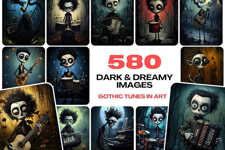 580 Gothic Music Illustrations