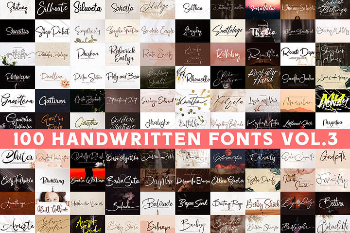 100 Handwritten Fonts 3