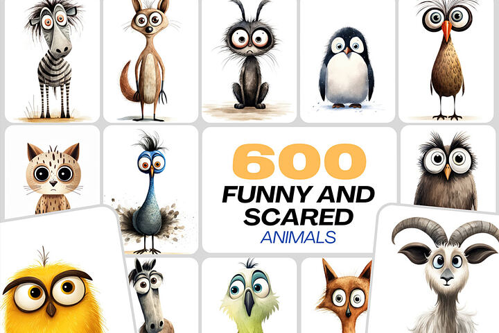 600 Scared & Funny Animals