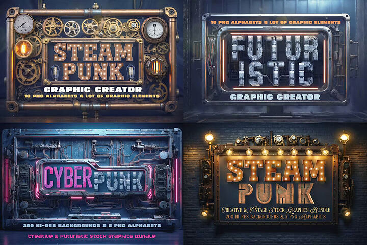 Steampunk & Cyberpunk Graphic Creator