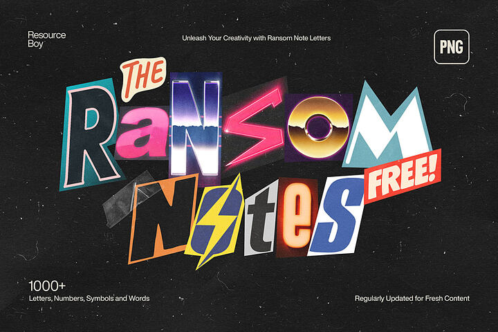 1000 Free Ransom Note Letters
