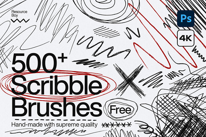 500 Free Scribble Photoshop Brushes