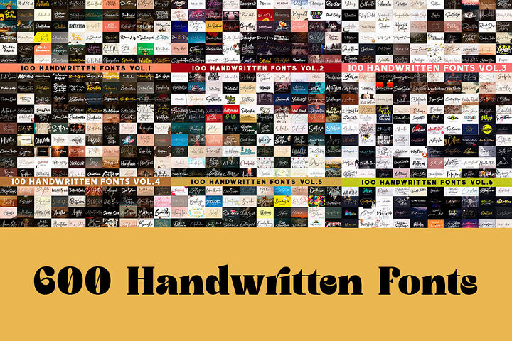 600 Handwritten & Creative Fonts