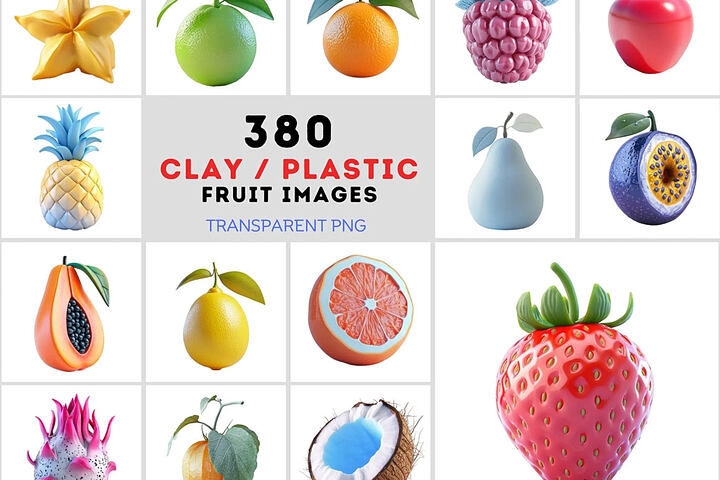 380 3d Style Fruit Illustrations
