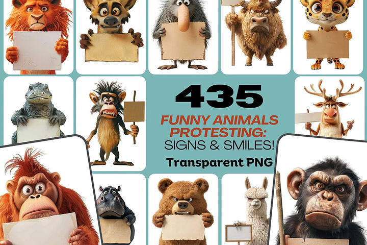 435 Funny Animals with Signs