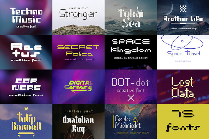 Geometric & Futuristic Display Fonts 2