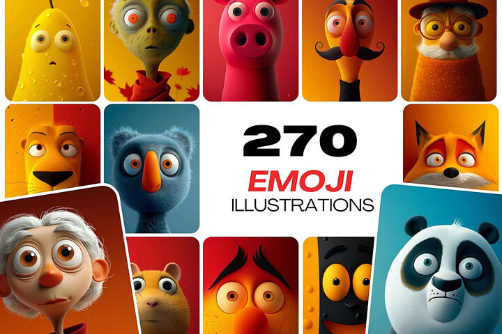 270 Cute Emoji Illustrations