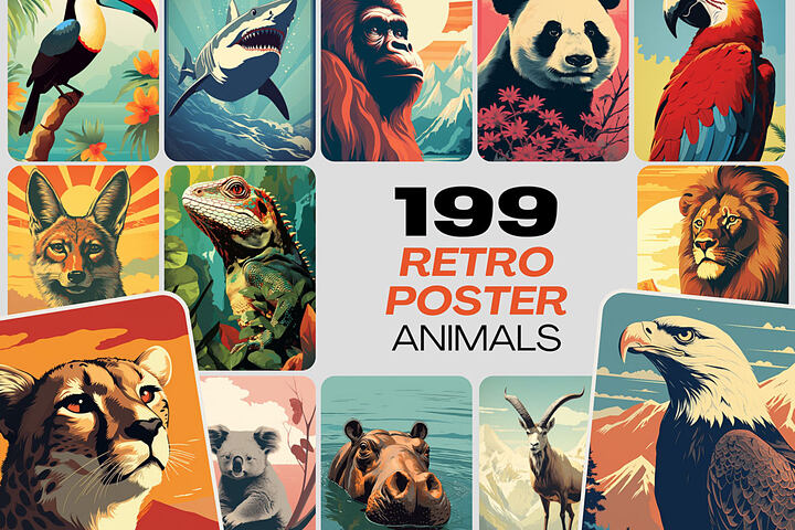 199 Retro Animal Posters