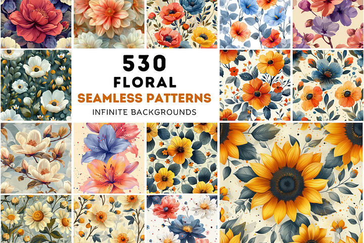 530 Seamless Floral Patterns