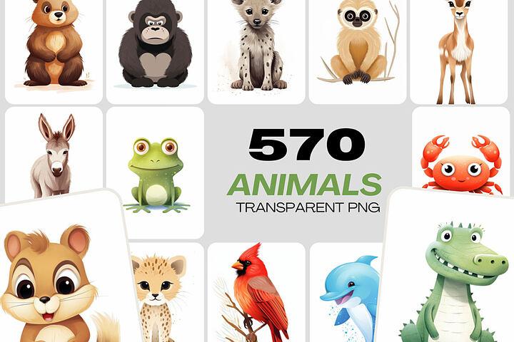 570 Cute Animal Illustrations