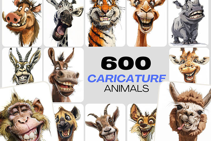 600 Caricature Animals Collection