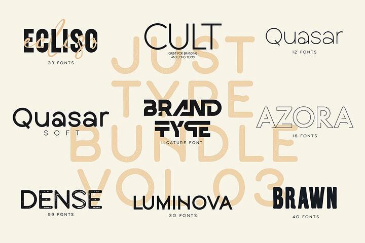 Just Type Bundle Vol.3 – 9 Typefaces