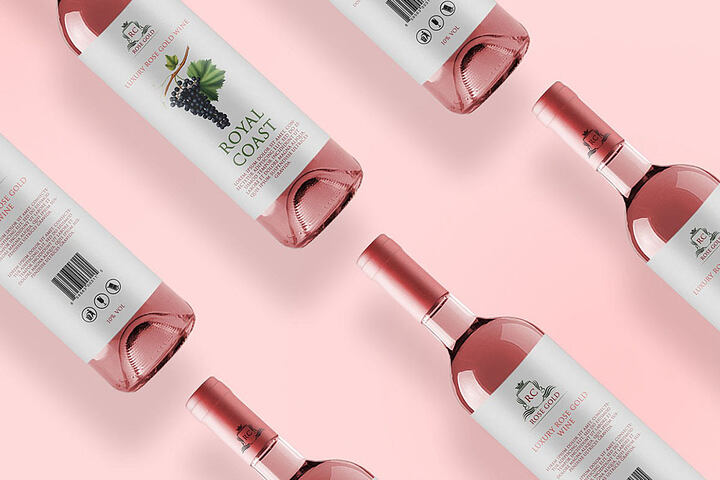 Pink Wine Bottle – Free Mockup