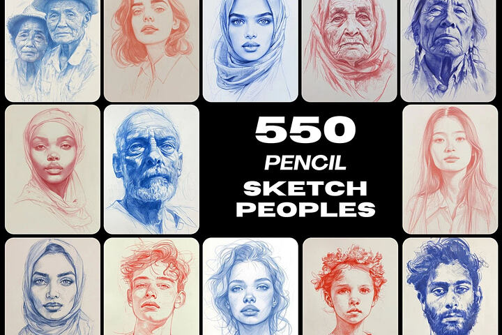 Sketches of People from Various Cultures