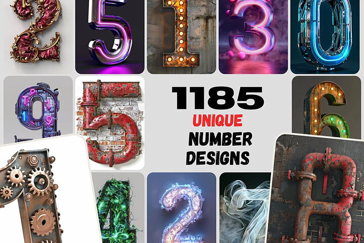 1185 Artistic Numbers Collection
