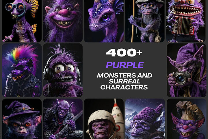 400 Purple Monsters & Surreal Images