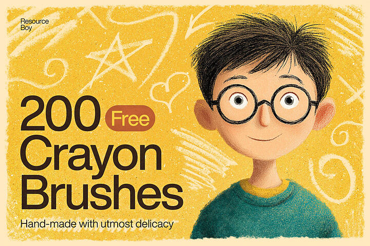 200 Free Crayon Photoshop Brushes