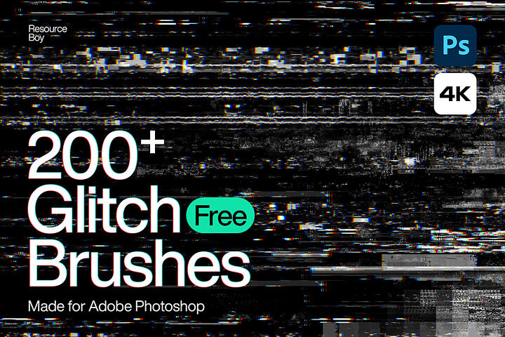 200 Free Glitch Photoshop Brushes