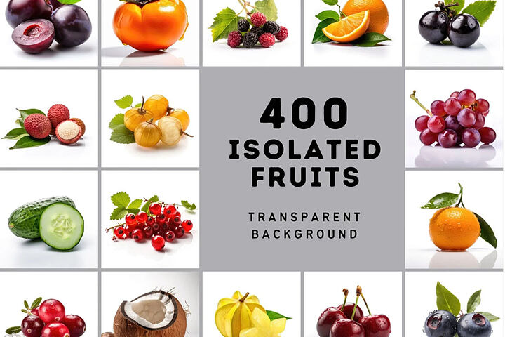 400 Isolated Fruit Images