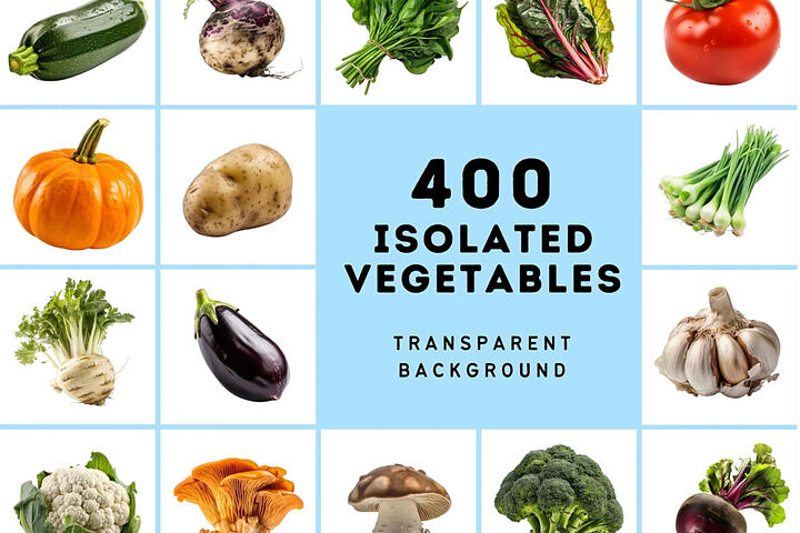400 Isolated Vegetable Images