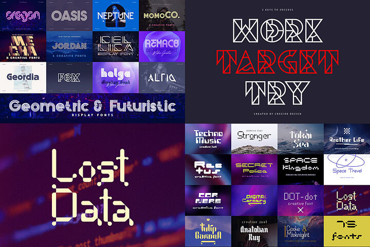 27 Geometric & Futuristic Display Fonts