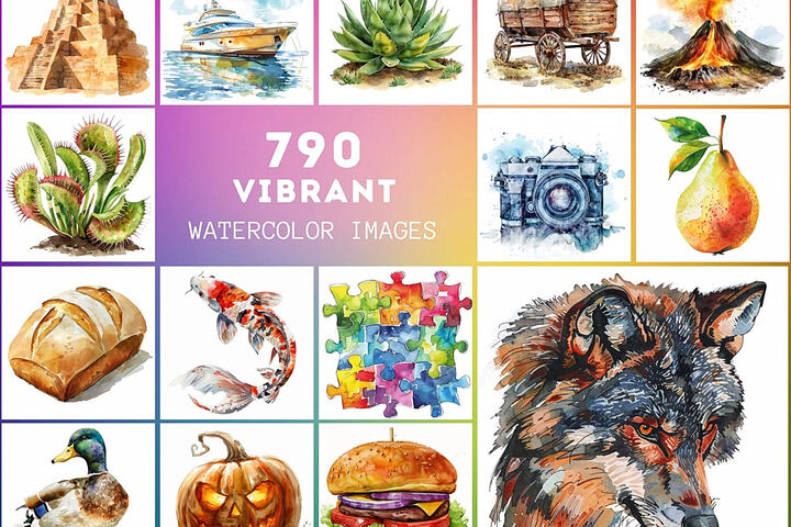 790 Vibrant Watercolor Images