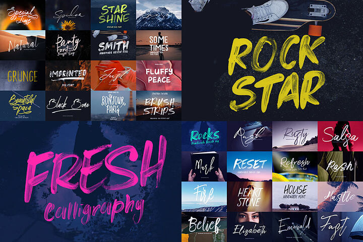 Handwritten Brush Fonts 2 – 36 Sets