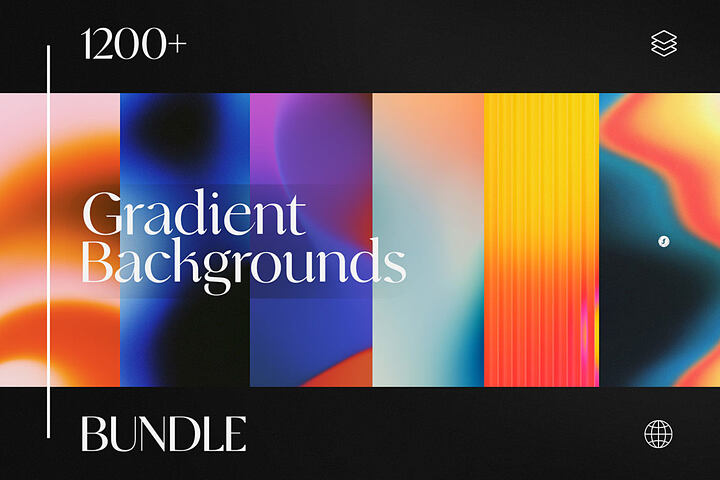 1200 Gradient Backgrounds Bundle