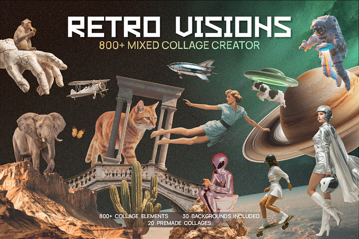 Retro Vision – 800 Mixed Collage Creator