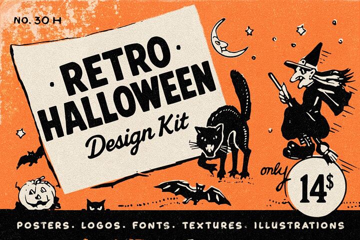Retro Halloween Design Kit