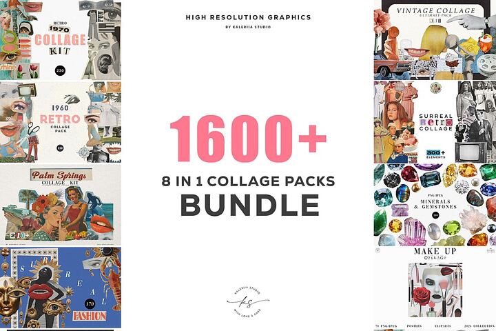 Mega Vintage Collage Bundle – 8 in 1
