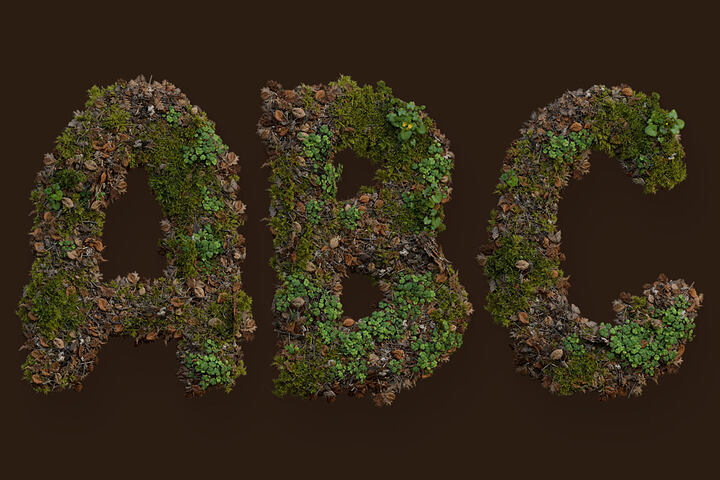 Forest Moss – Free 3D Alphabet