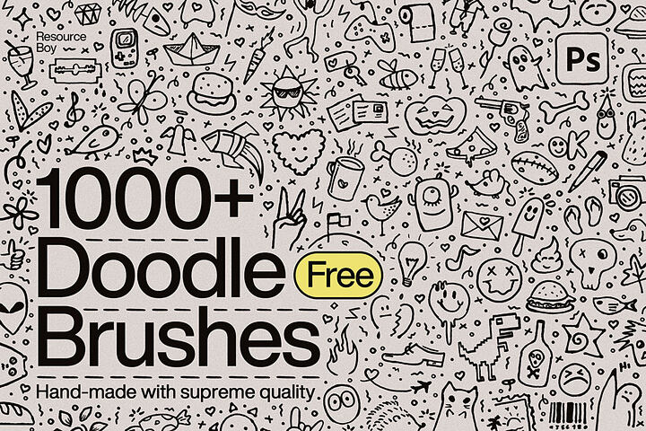 1000+ Doodle Photoshop Brushes