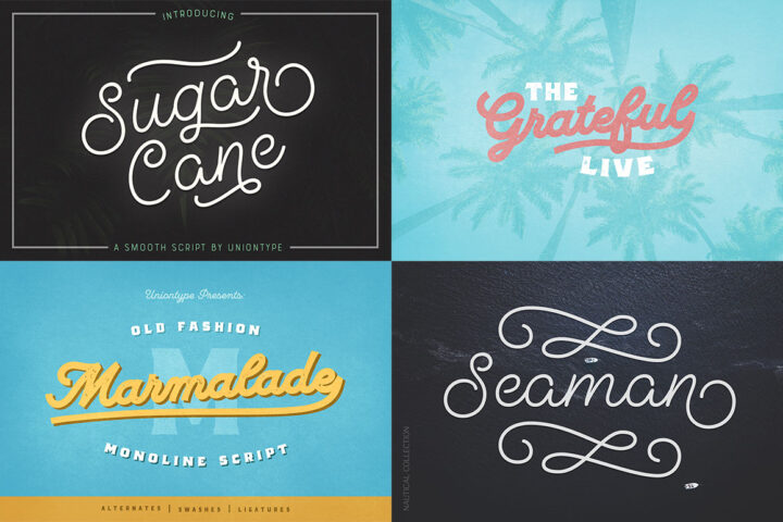 2 Vintage Monoline Fonts