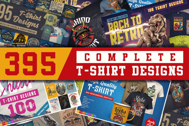 395 T-shirt Designs Mega Bundle