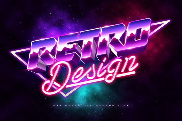 Neon 80s – 3D Text Effect