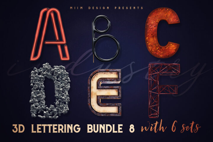 3D Lettering Mega Bundle 8 Industry