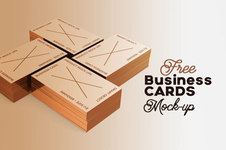 Business Cards Mockup – 4 Cards