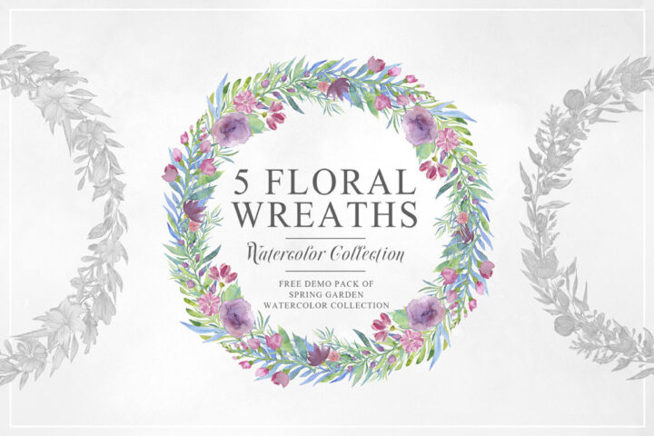 5 Free Watercolor Floral Wreaths