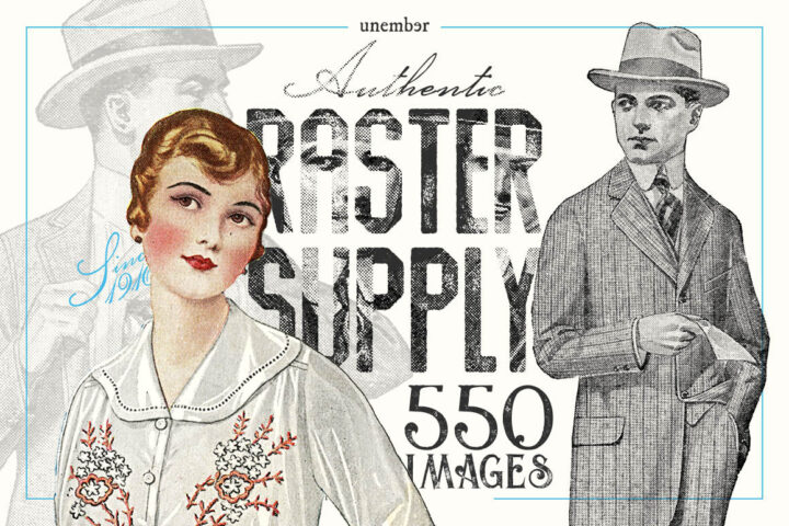 550 Vintage Raster Illustrations