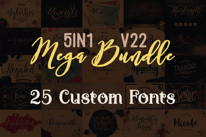 5in1 Mega Bundle v.22: 25 Custom Fonts