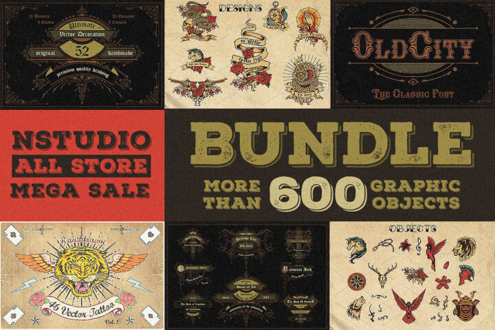 600+ Vintage Style Graphics