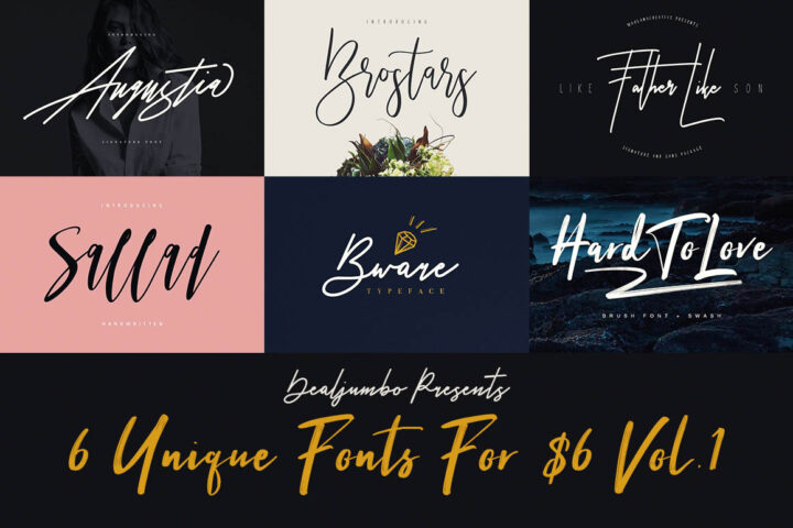 6 Unique Fonts For $6 Volume 1