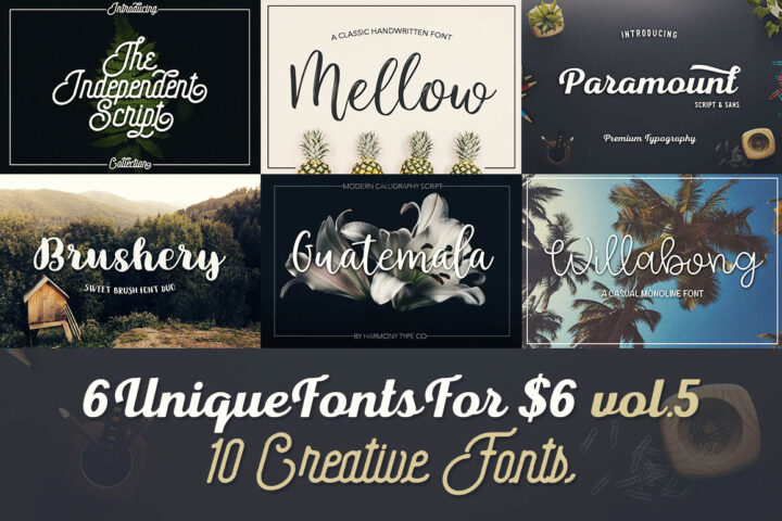6 Unique Fonts For $6 Volume 5