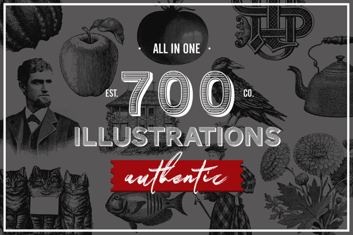 700 Vintage Illustrations