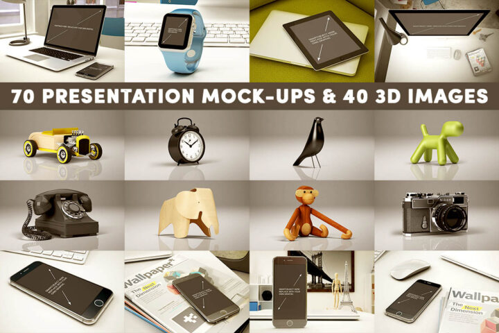 70 Presentation Mock-ups & 3D Images