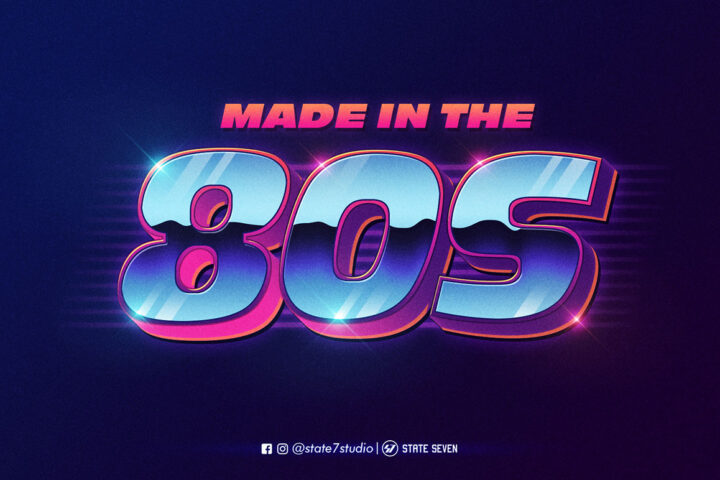 80s Style 2 – Free Text Effect