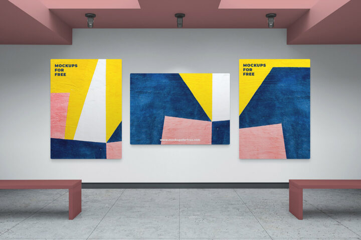 Artworks in Gallery – Free Mockup