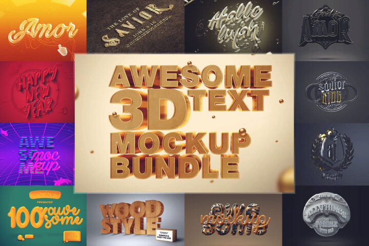 Awesome 3D Text Mockup Bundle